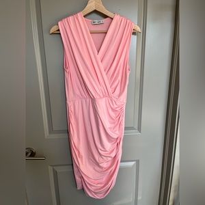 GRACE KARIN Bodycon Sleeveless Ruched Party Mini Cocktail Dress M Light Pink